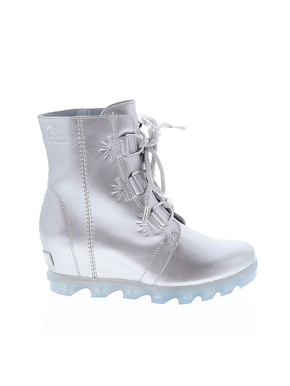 Sorel Metallic Silver Lace-Up Ankle Boot